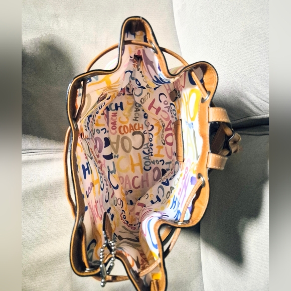 COACH: Striped Drawstring Backpack - Picture 6 of 9